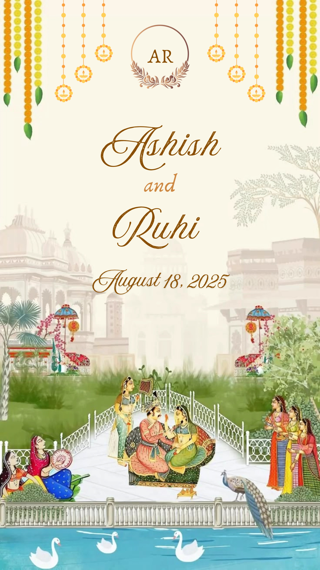 Royal Wedding Invitation Card — Editable Digital Template