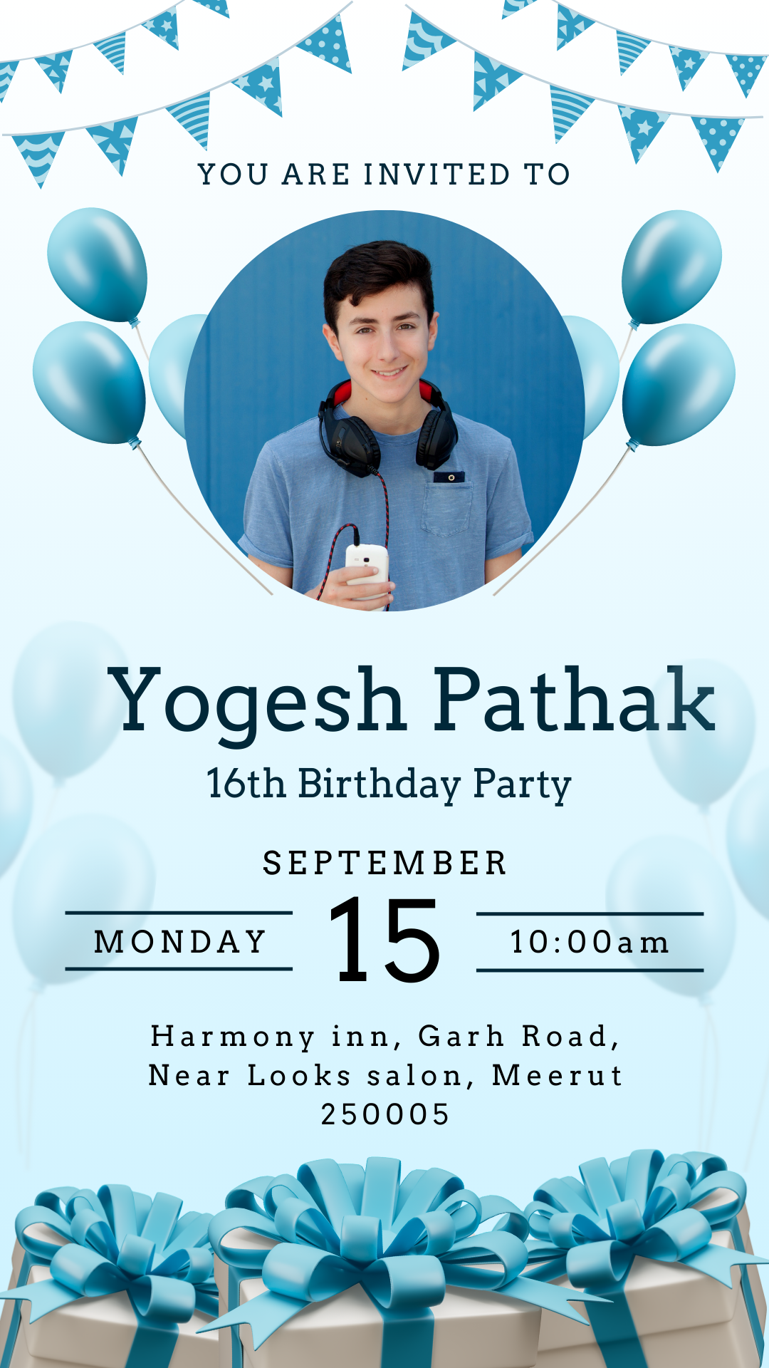 3rd Birthday with a Beautiful Invitation Card